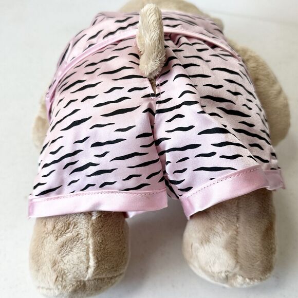 Build A Bear Velvet Hugs Plush Beige Tan Brown Stuffed Animal Retired Pink Heart - Picture 5 of 8